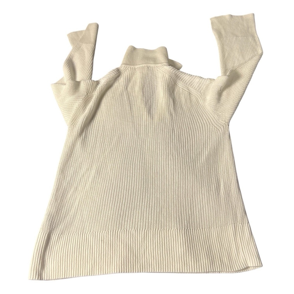 NWT J.Crew White Knit Relaxed Collared Sweater Long Sleeve V Neck‎ Size Small - Picture 6 of 6